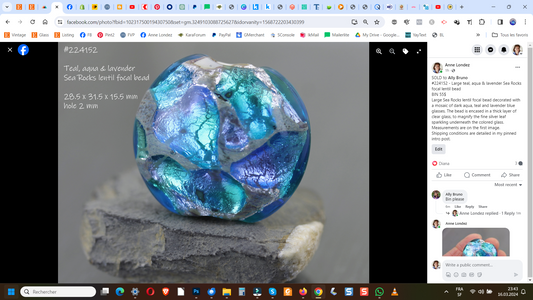Perle Lentille Sea Rocks lavande, bleue, canard #224152