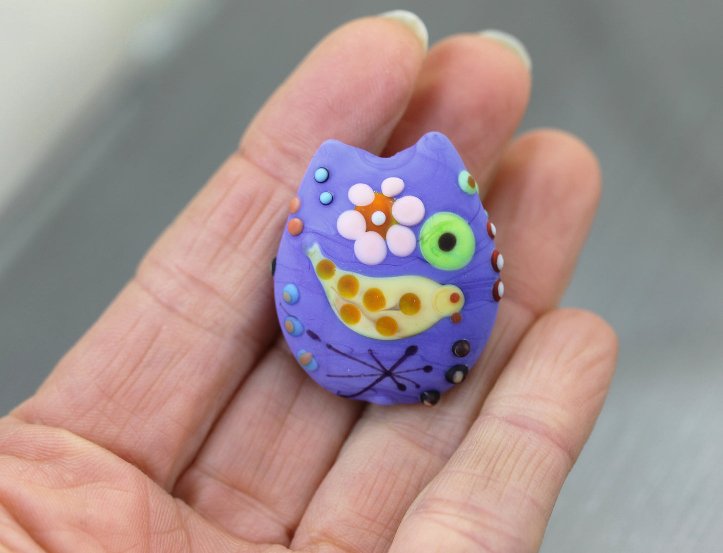 Perle Chat bleu myosotis matte post-moderne #2503835