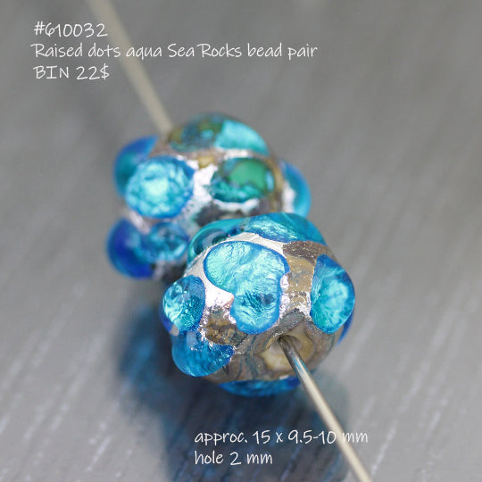 Paire de perles bleu turquoise Sea Rocks #610032