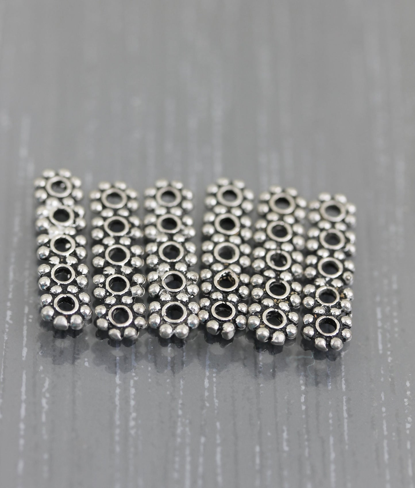 6 perles intercalaires à 5 trous argent 925 pour bracelet ou collier multi-rangs. Barres Fournitures de bijouterie. fleur Intercalaires