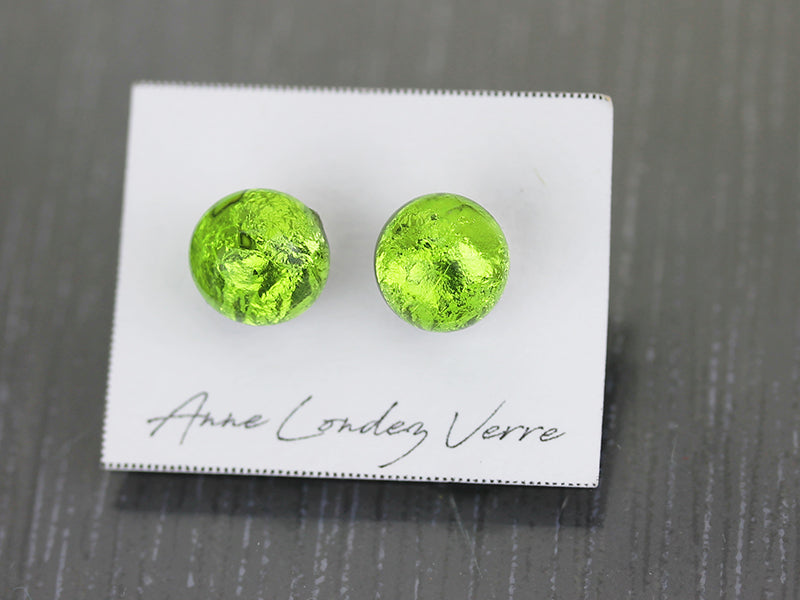 Apple green Sea Rocks Stud Earrings