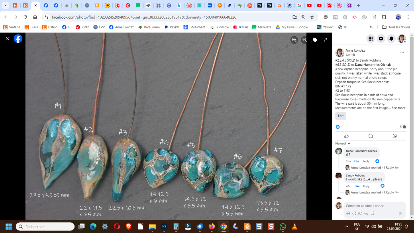 Turquoise Sea Rocks orphan headpins