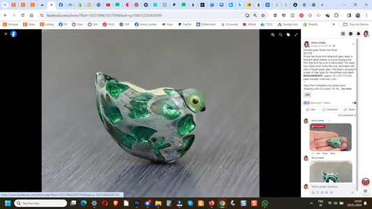 Green Sea Rocks bird bead