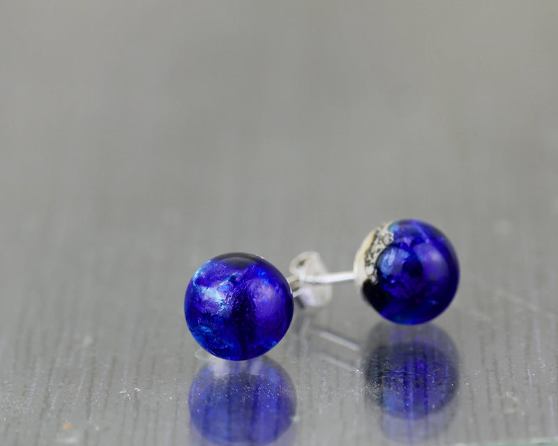 Cobalt blue Sea Rocks Stud Earrings