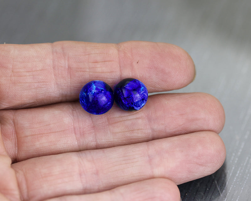 Cobalt blue Sea Rocks Stud Earrings