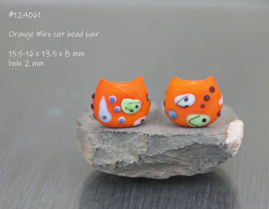 Orange Miro cat pair #124061