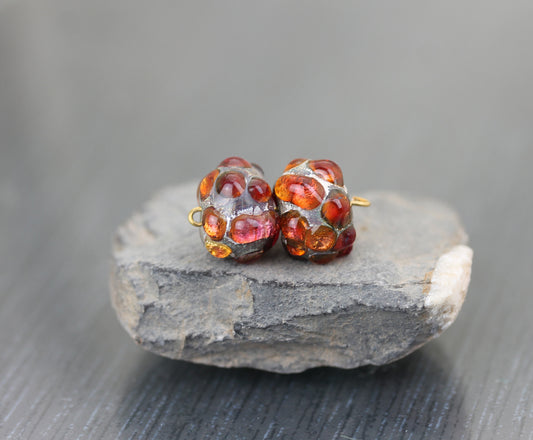 MTO salmon pink peach Sea Rocks focal bead