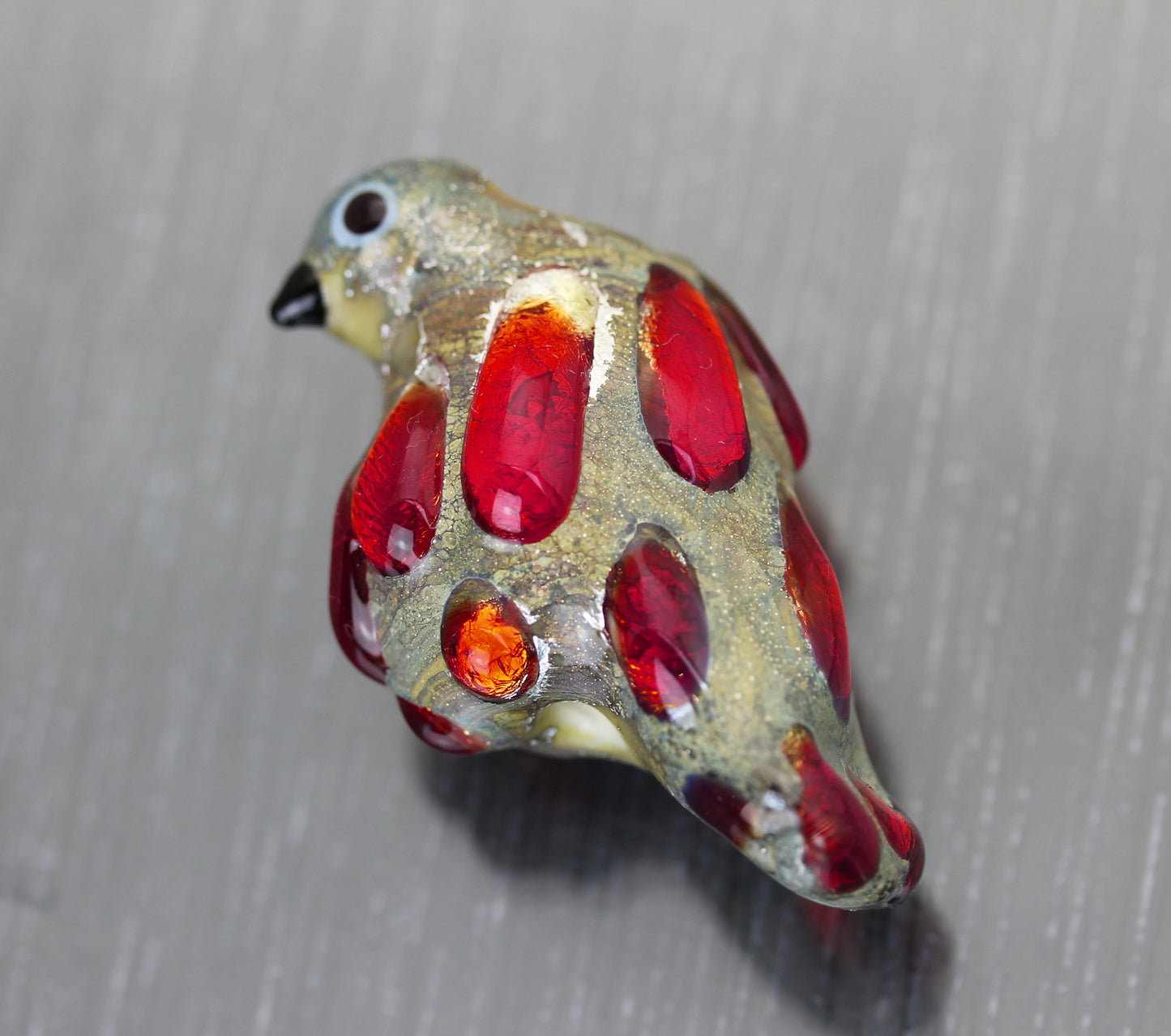 Fiery Red Bird Focal Bead