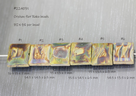 Etched Raku Pillow beads