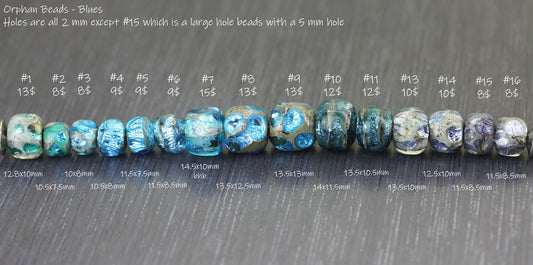 Blue Sea Rocks orphan beads