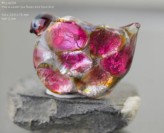 Ombré Pink Bird Focal Bead