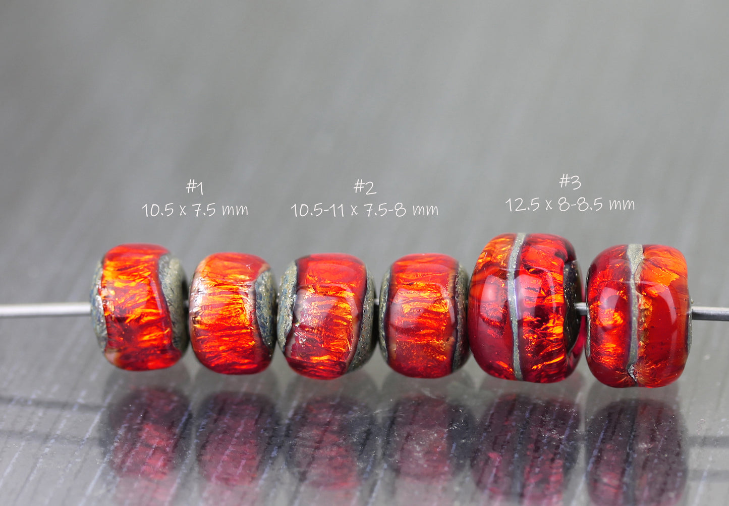 Fiery orange Sea Rocks bead pairs