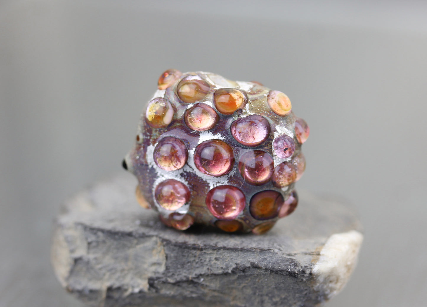 Fiery Orange Sea Rocks  hedgehog Bead #0924022