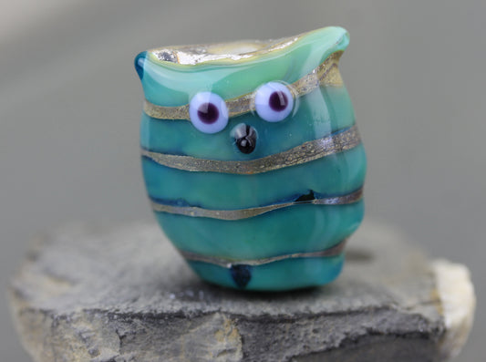 Turquoise Blue Owl Bird Bead