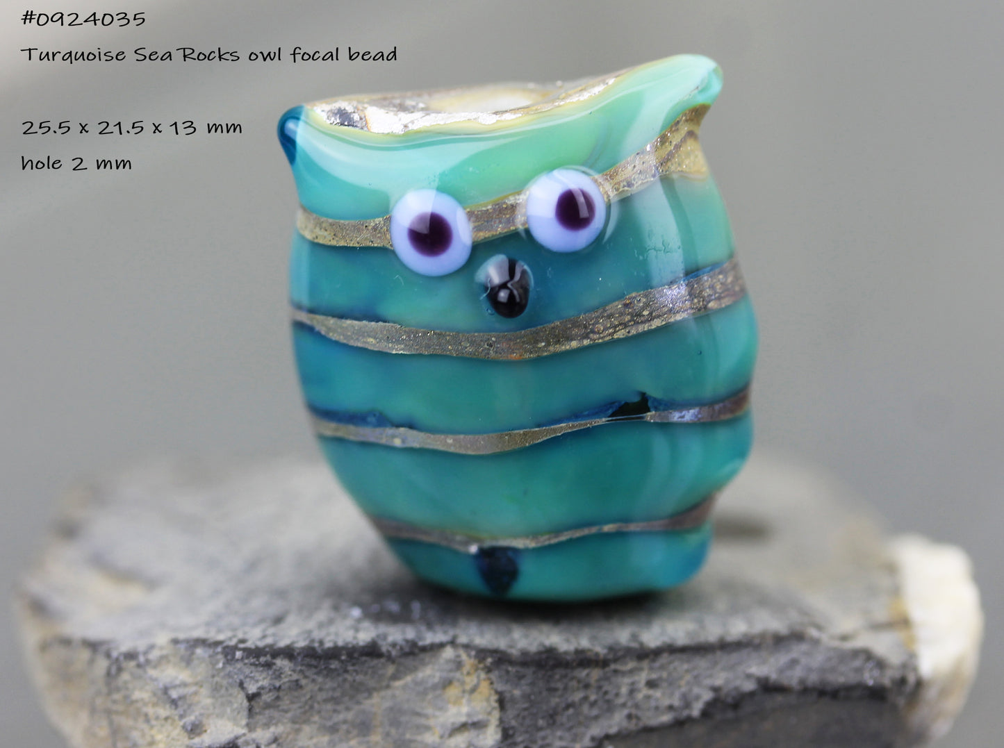 Turquoise Blue Owl Bird Bead