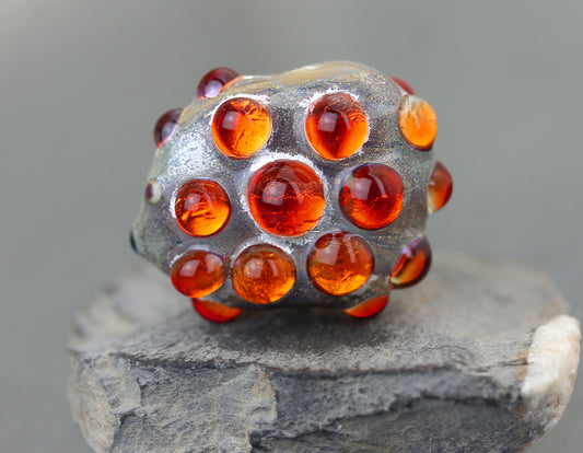 Fiery Orange Sea Rocks  hedgehog Bead #0924022