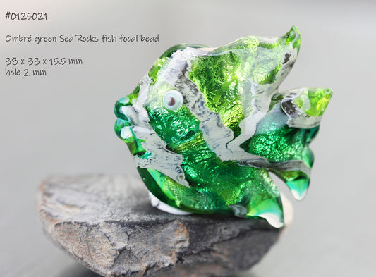 Perle Poisson Sea Rocks vert émeraude et pomme #0125021