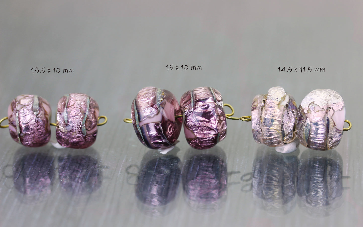 Pink Sea Rocks barrel bead pairs #124024b