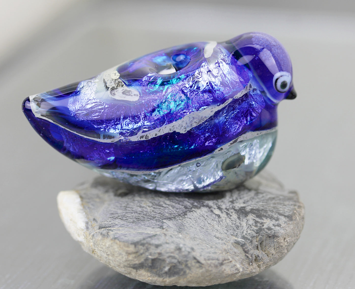 Large cobalt blue Sea Rocks bird focal bead #mesangeMTO