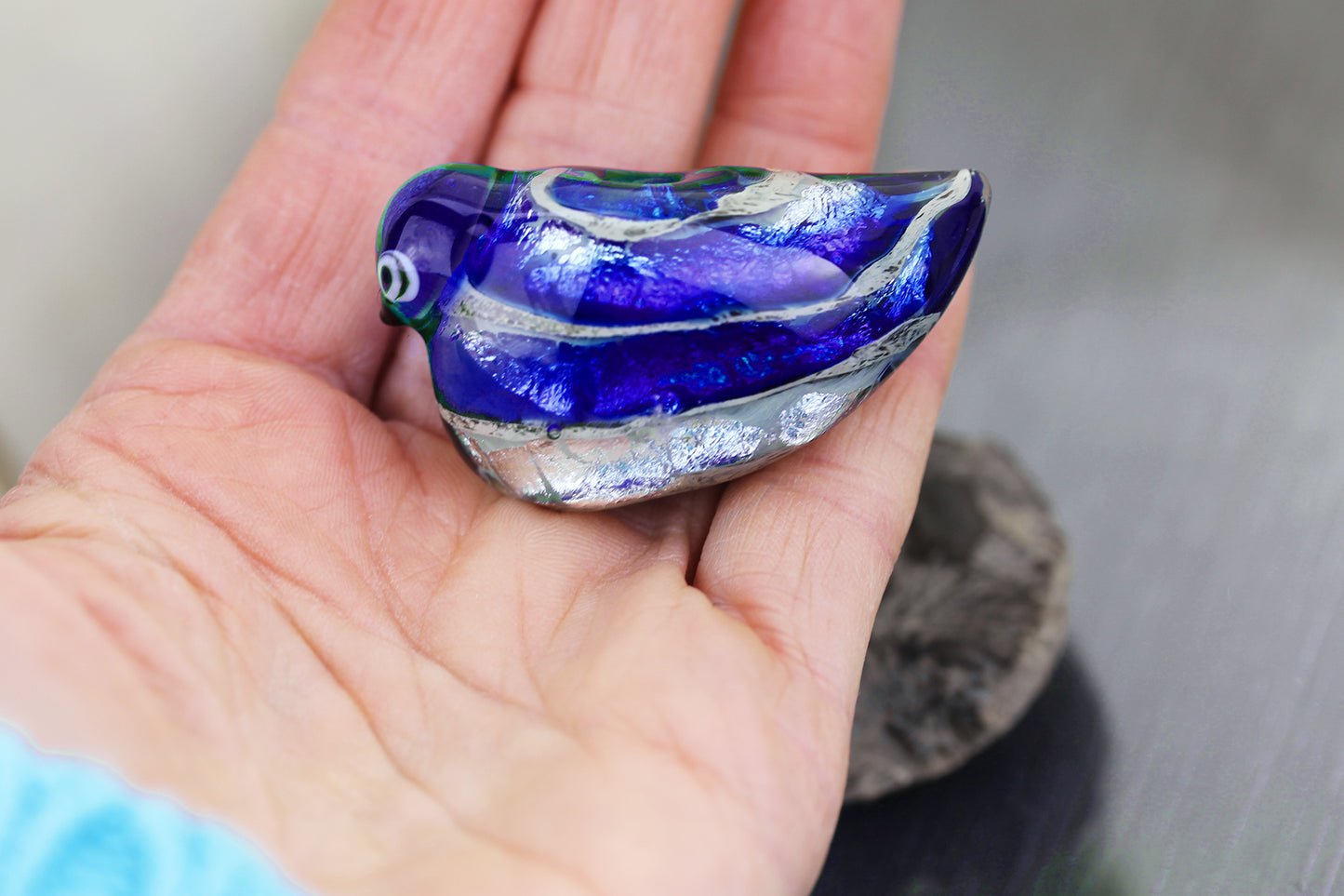 Large cobalt blue Sea Rocks bird focal bead #mesangeMTO