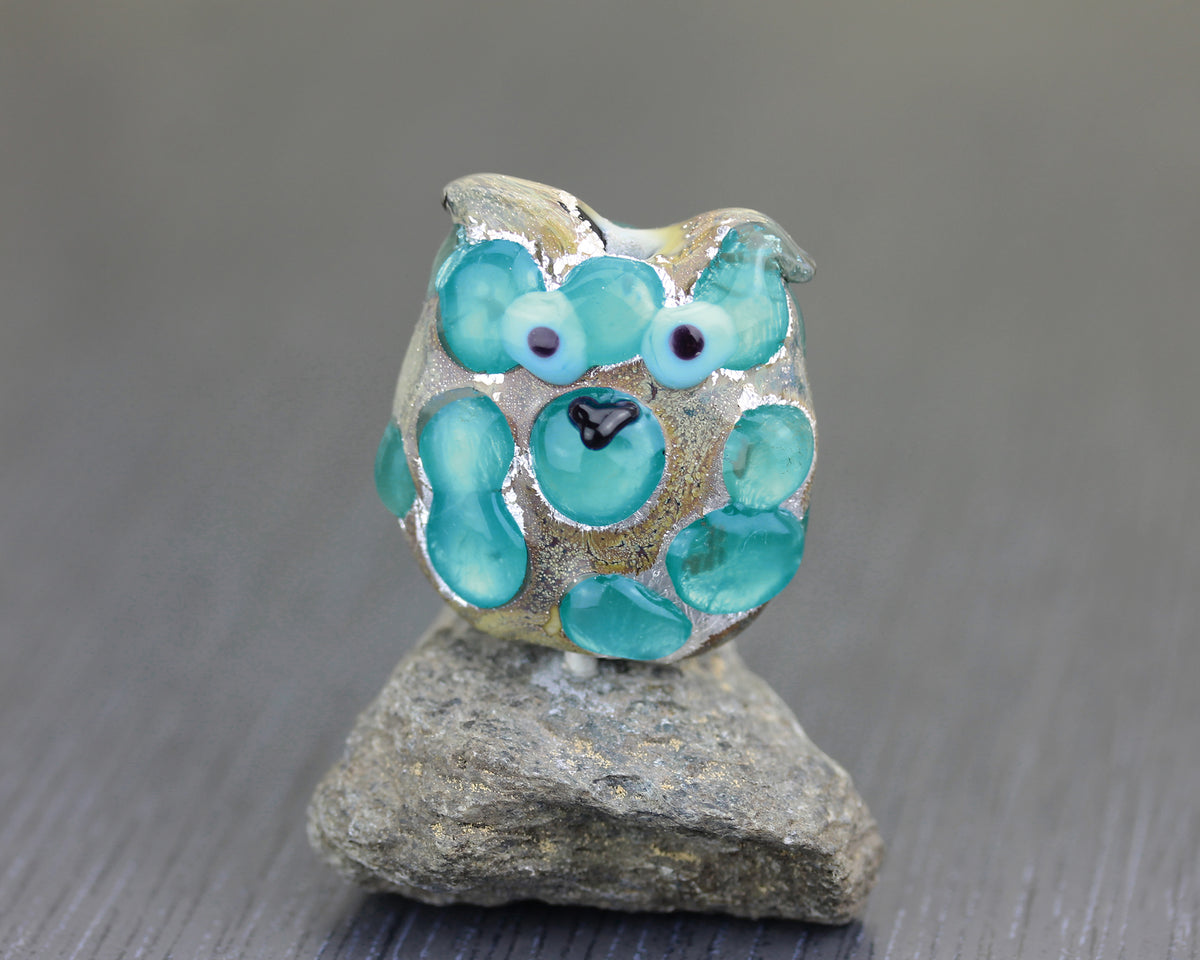 Perle Hibou Sea Rocks turquoise et grise #2506006