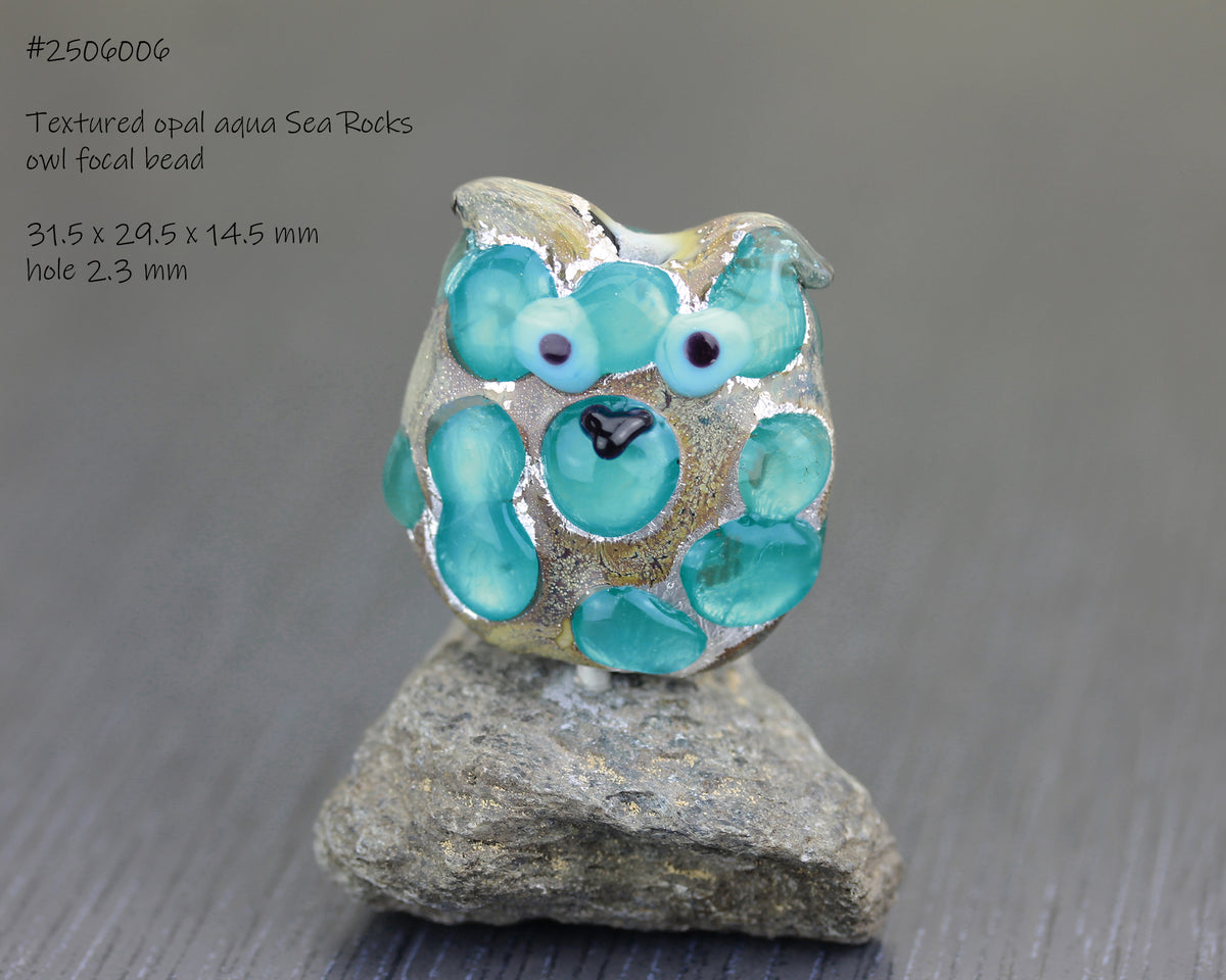 Perle Hibou Sea Rocks turquoise et grise #2506006