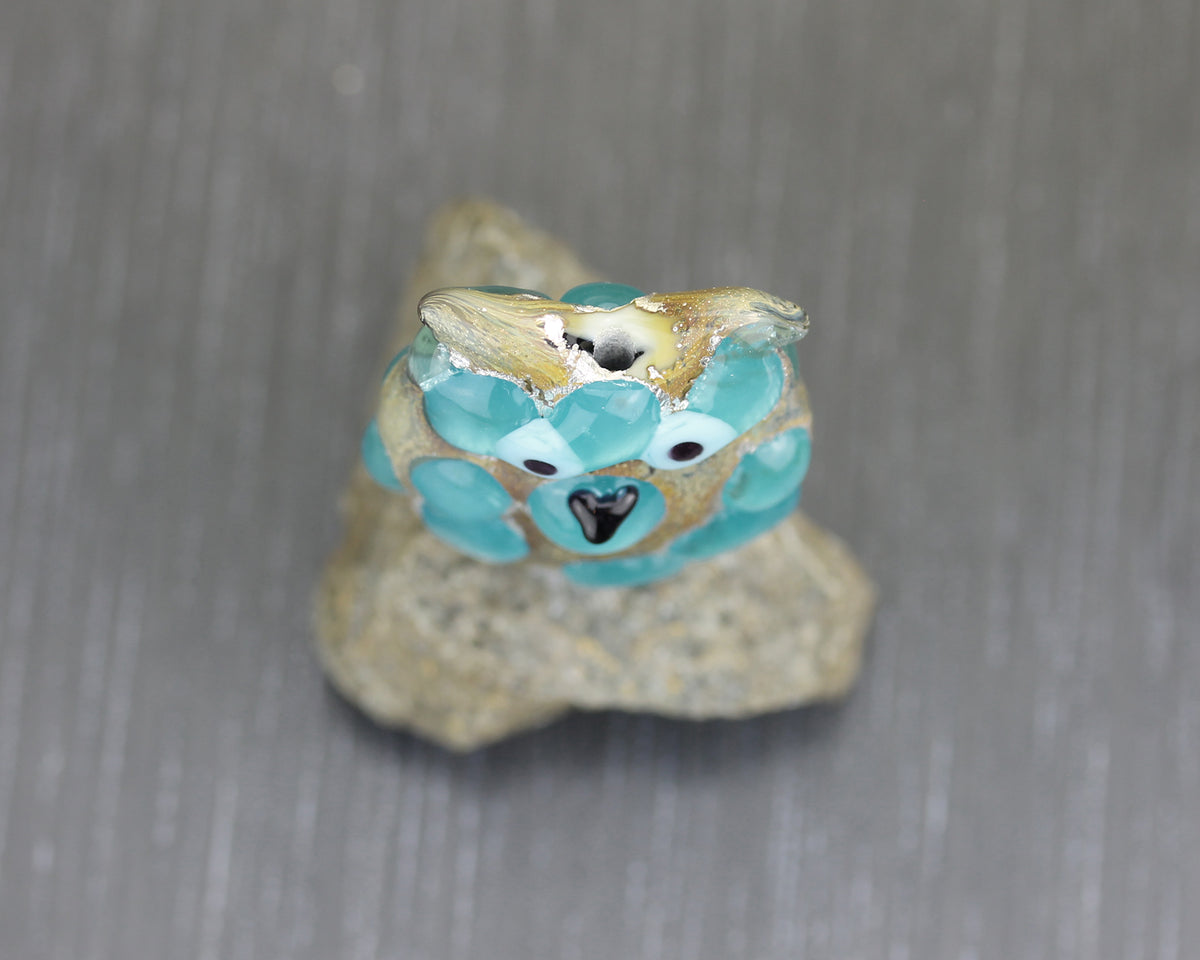 Perle Hibou Sea Rocks turquoise et grise #2506006