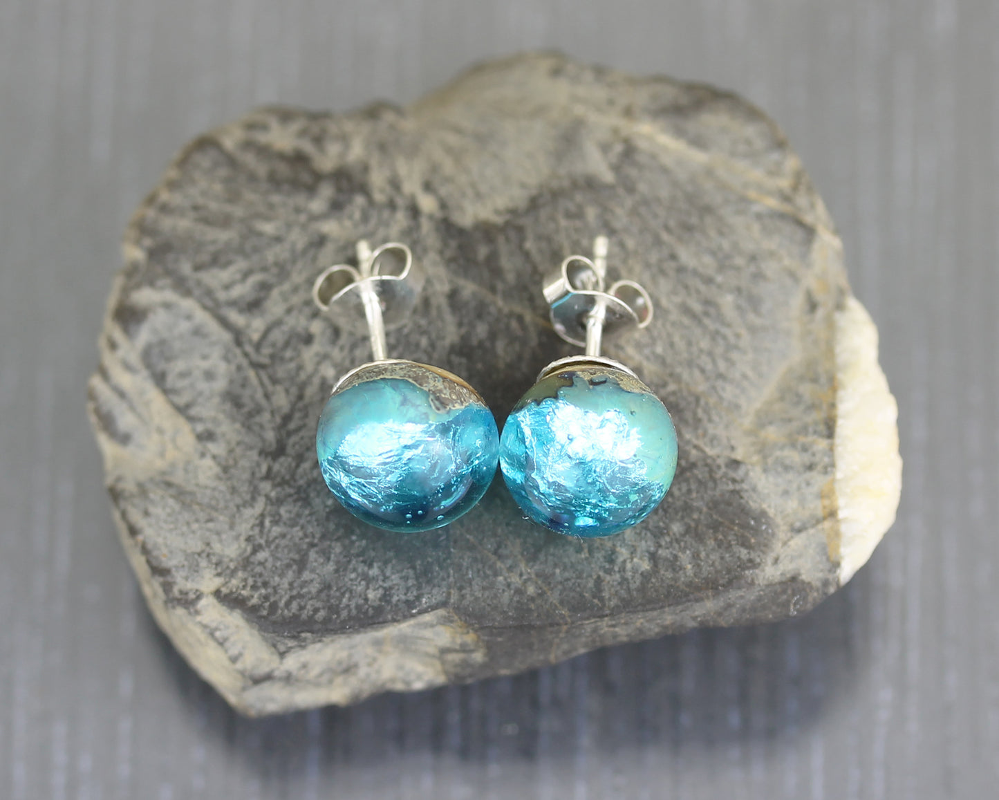 Lavender blue Sea Rocks Stud Earrings