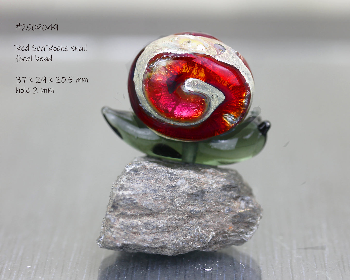 Aqua & green Sea Rocks cat lampwork glass focal Bead #1224016