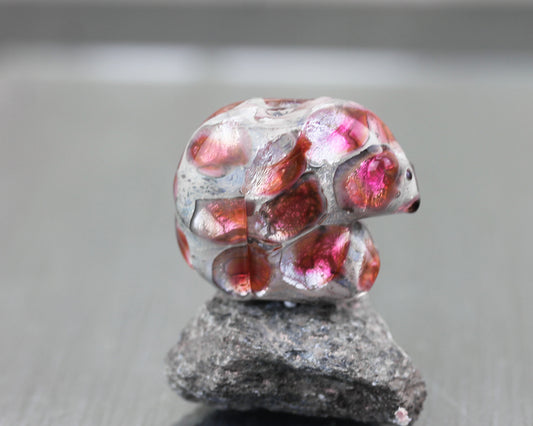 hot pink Sea Rocks Polar Bear Glass Bead #2512251