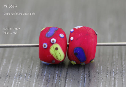 Red Miro bead pair MTO