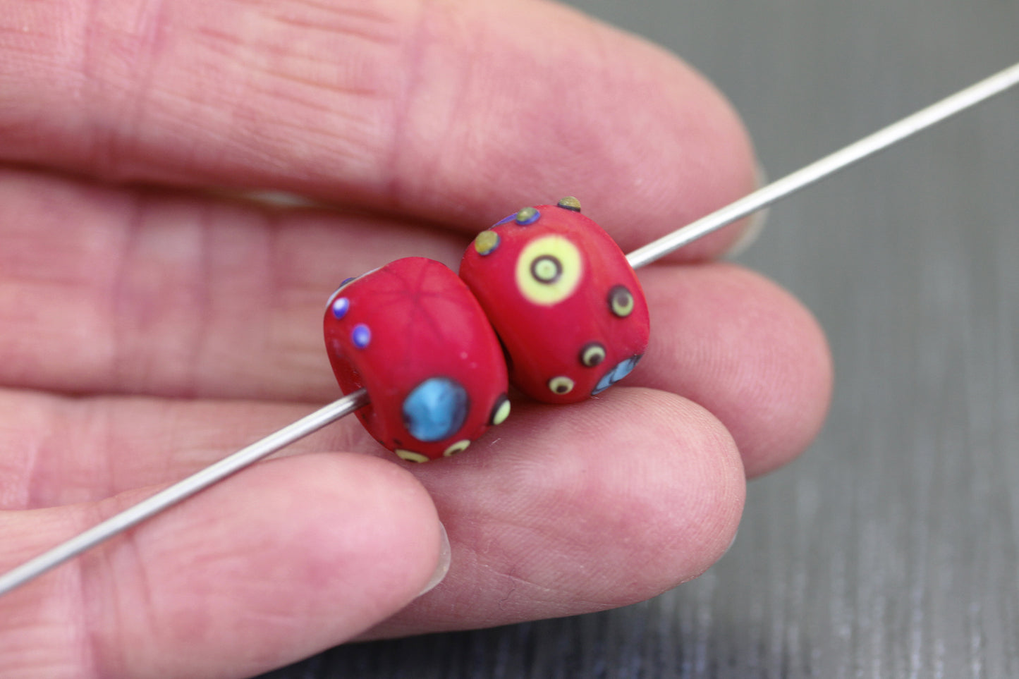 Red Miro bead pair MTO