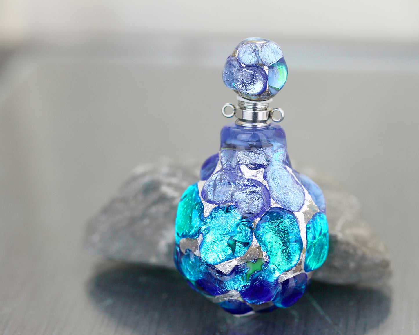 Flacon-bijou Bleu turquoise & lavande Sea Rocks #2603006