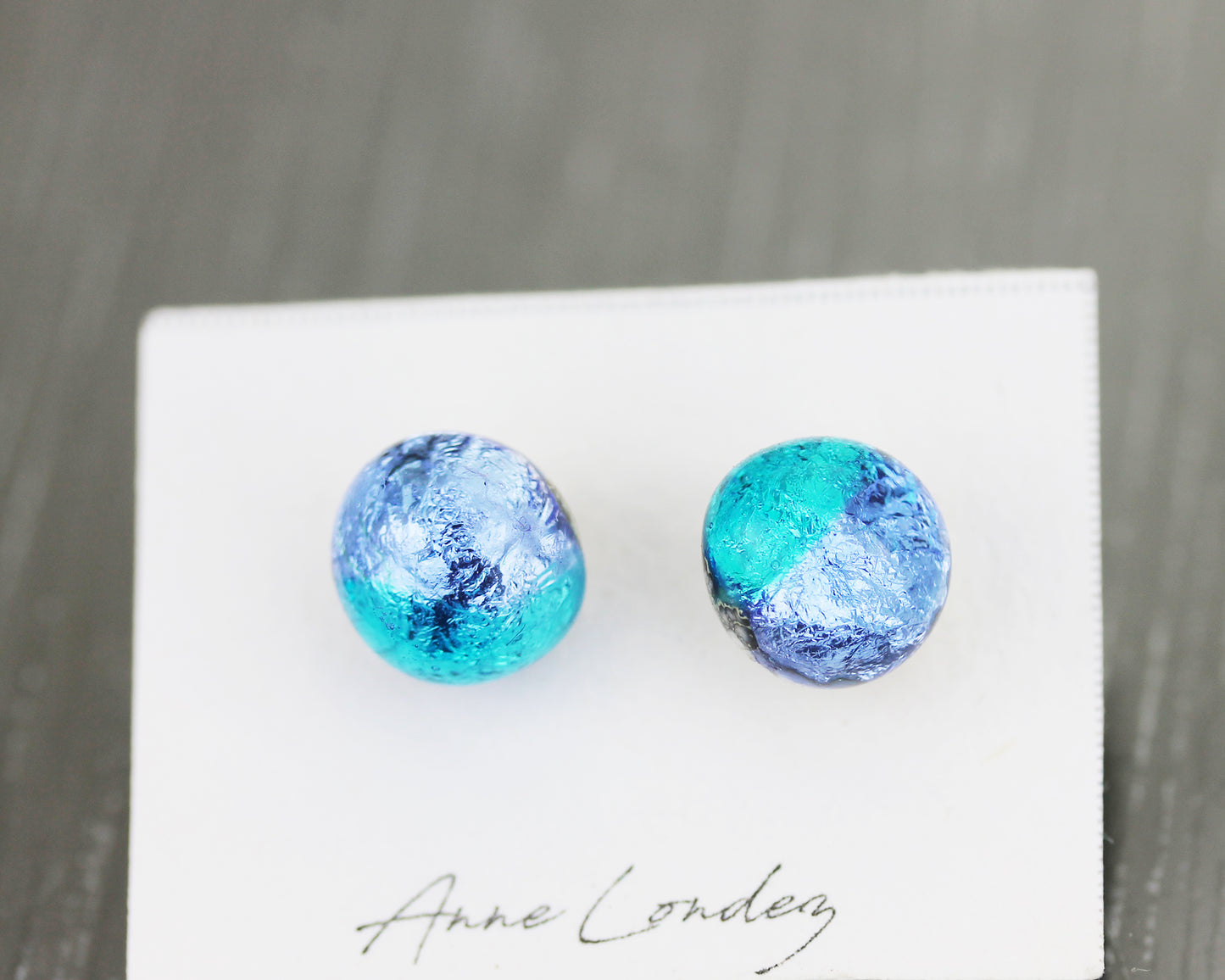 Clous d'oreilles Sea Rocks Bleu Glacier & Turquoise foncé
