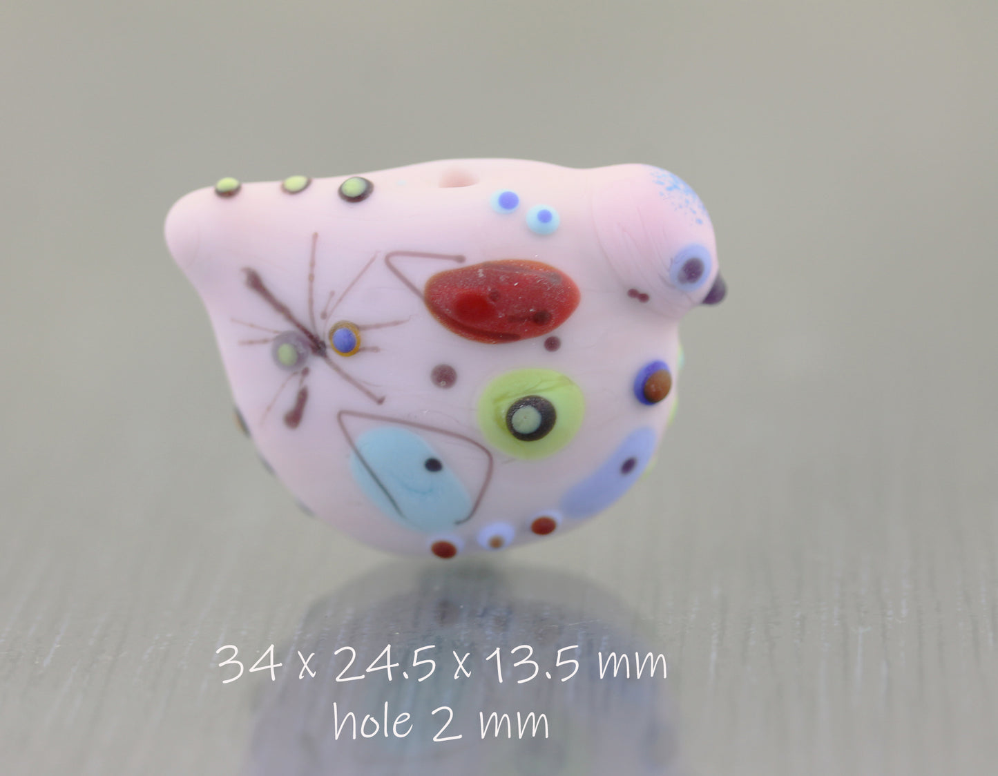 Pink Miro bird bead