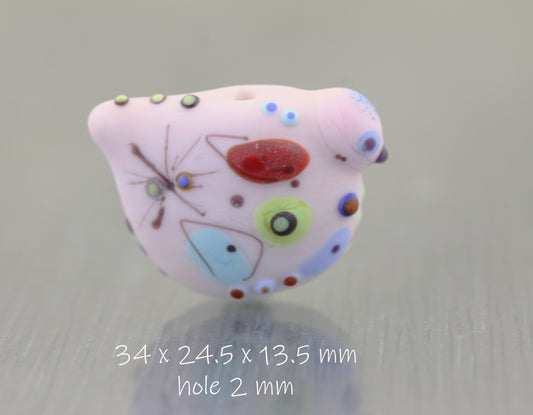 Pink Miro bird bead