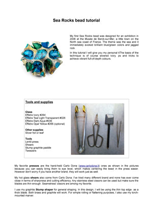 step by step tutorial on how to make anne Londez's Sea Rocks lampwork glass beads