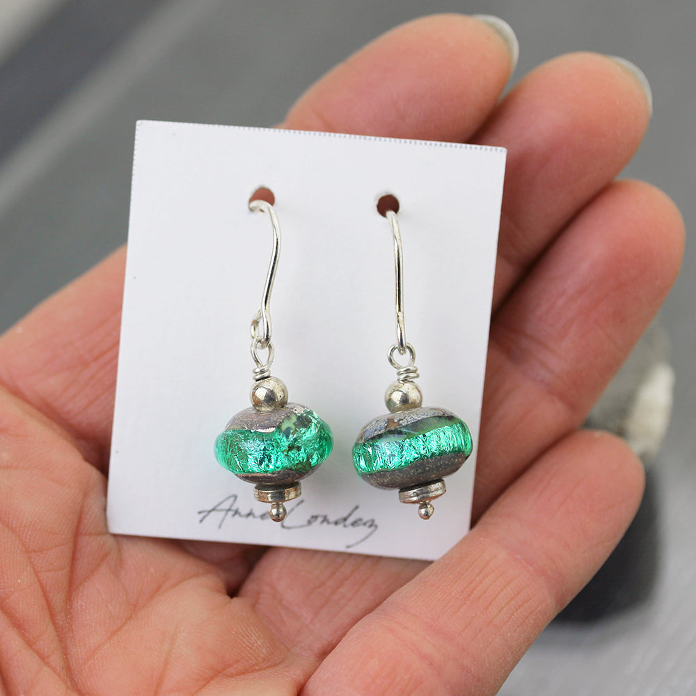 Boucles d'oreilles Pendantes Sea Rocks Vert Canard