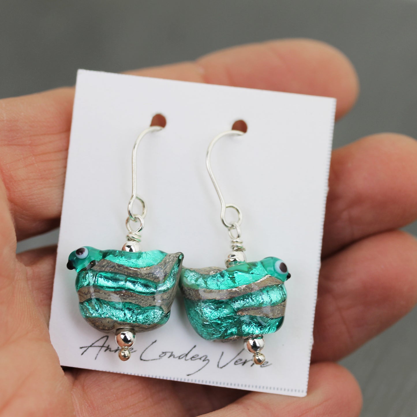 Boucles d'oreilles Oiseaux Sea Rocks Bleu-Vert