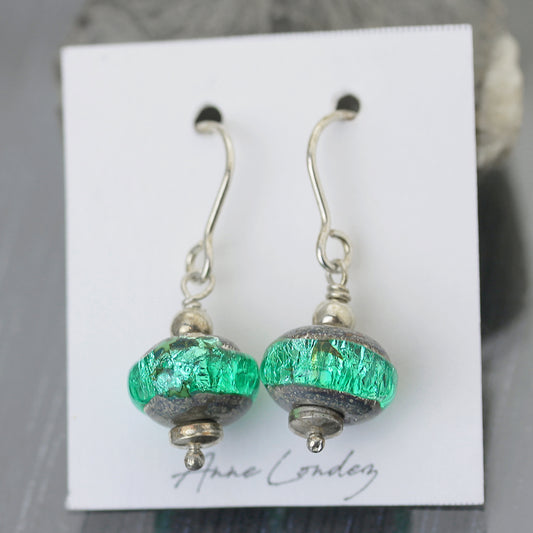 Boucles d'oreilles Pendantes Sea Rocks Vert Canard