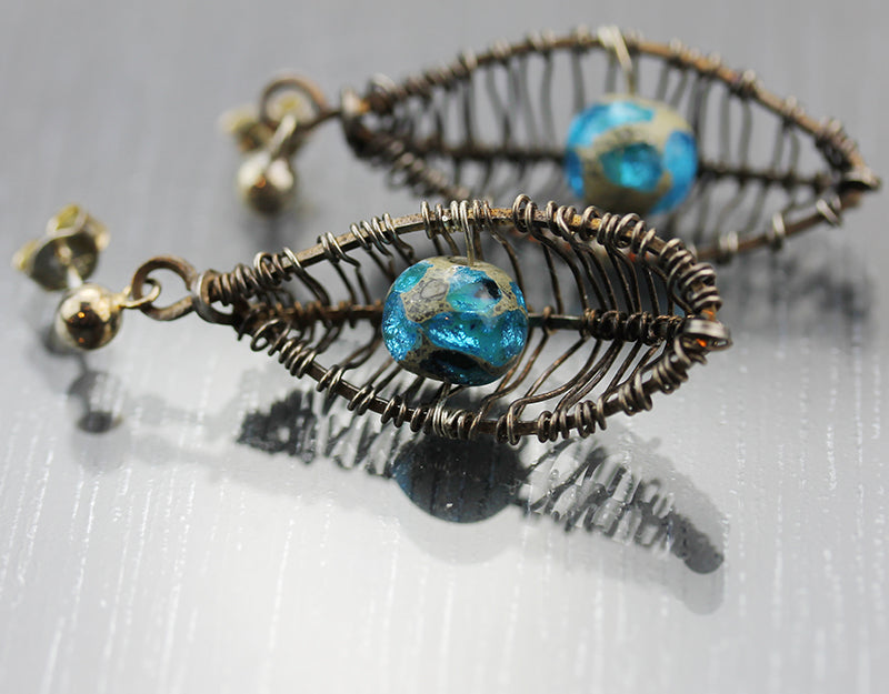 Boucles d'oreilles Pods bleues