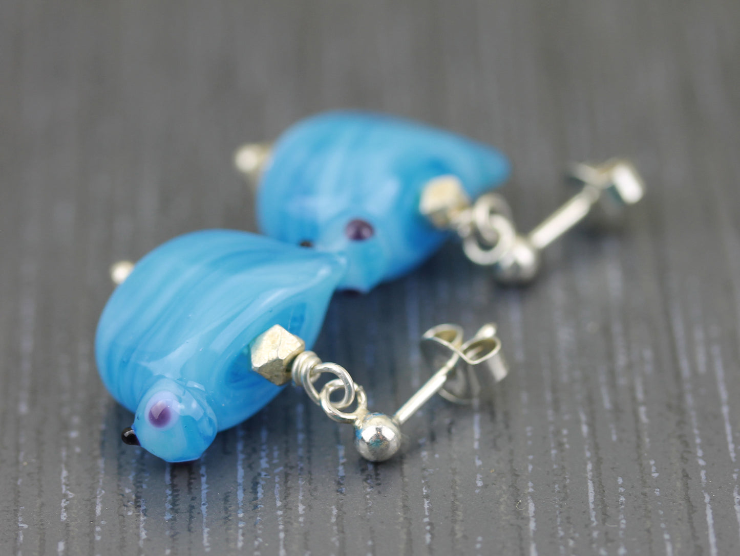 Boucles d'oreilles Oiseaux Bleu Turquoise