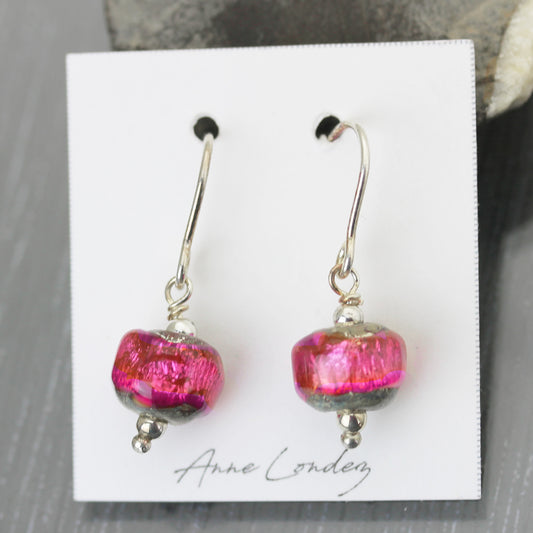 Boucles d'oreilles Pendantes Sea Rocks Roses Fuchsia