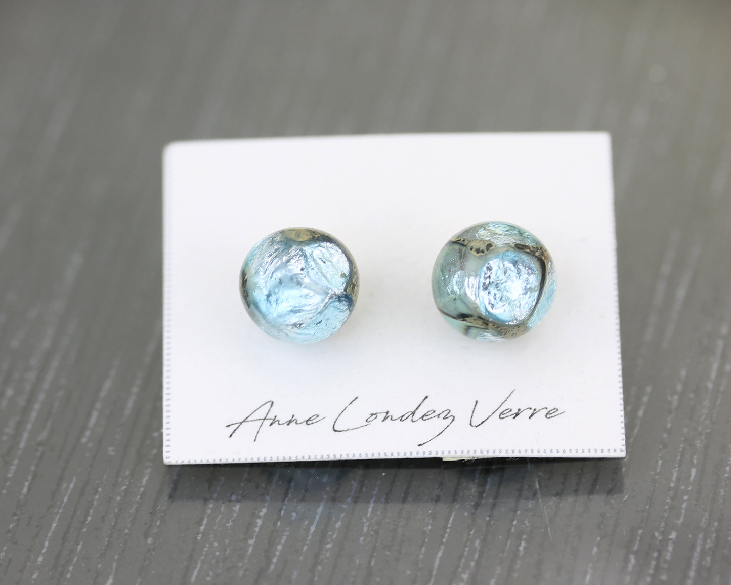 Sky blue Sea Rocks Stud Earrings