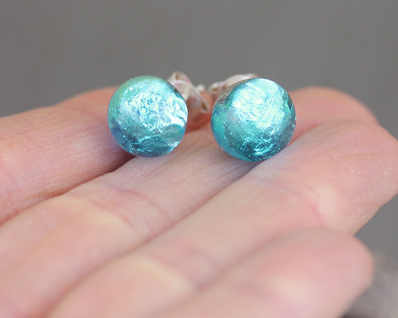 Lavender blue Sea Rocks Stud Earrings