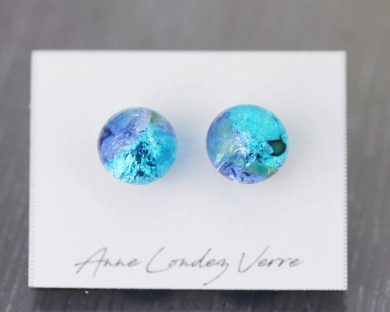 Lavender blue Sea Rocks Stud Earrings