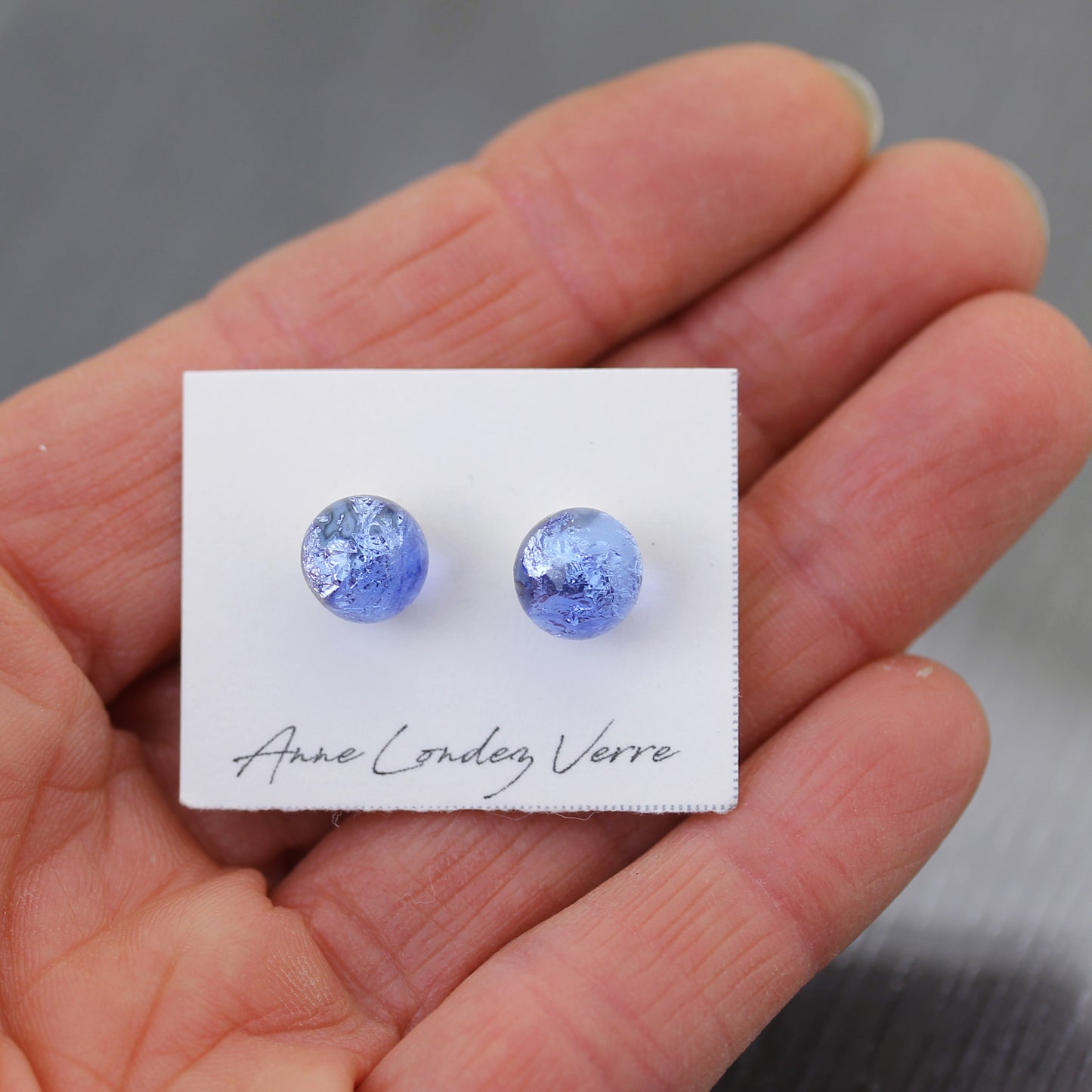 Lavender blue Sea Rocks Stud Earrings