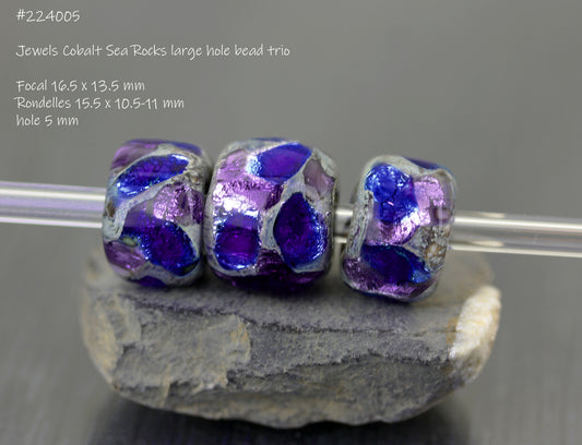 Dark cobalt + purple Sea Rocks LHB trio #224005