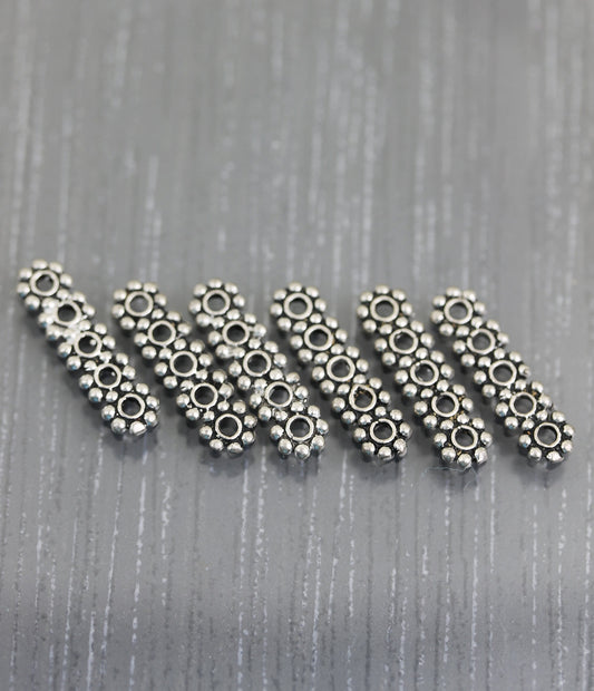 6 perles intercalaires à 5 trous argent 925 pour bracelet ou collier multi-rangs. Barres Fournitures de bijouterie. fleur Intercalaires